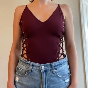 Maroon bodysuit